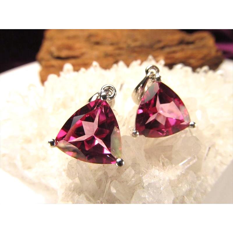 極上 宝石質 超透明 ピンクカラー トリリアントカットタイプ ピンクトパーズ ペンダントトップ SILVER925 縦約8mm前後 pe- | ブランド登録なし | 03