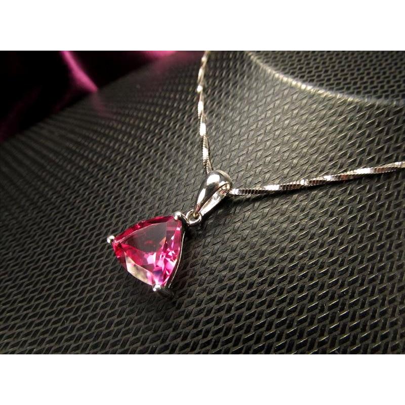 極上 宝石質 超透明 ピンクカラー トリリアントカットタイプ ピンクトパーズ ペンダントトップ SILVER925 縦約8mm前後 pe- | ブランド登録なし | 04
