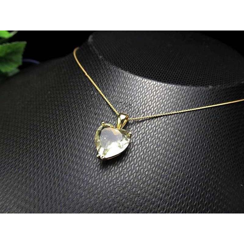 5A リビアングラス ハートカット ペンダントトップ 石サイズ縦約12.7mm×約12.1mm 豪華な大粒 極上宝石質ジュエリー キラキラハートカット | ブランド登録なし | 03