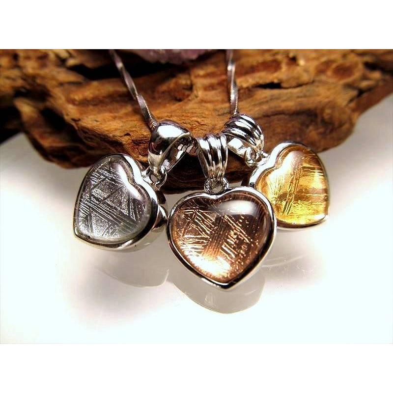 激安宣言 ギベオン ハートモチーフ ペンダントトップ Sサイズ 縦約11mm 1個売り シルバー、ゴールド、ピンクゴールド3種 SILVER925 メテオライト 隕石 | ブランド登録なし