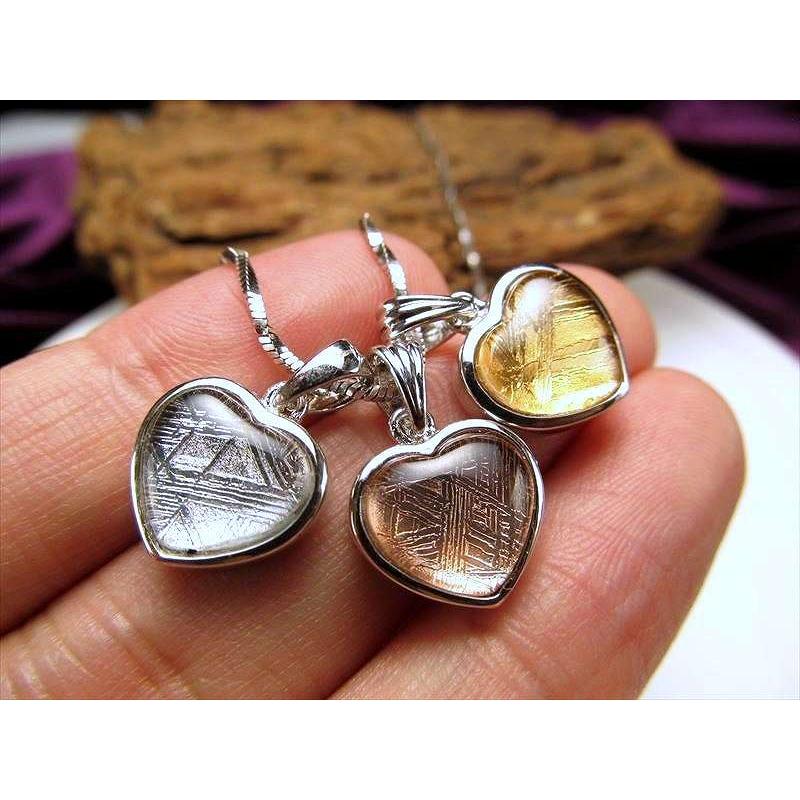 激安宣言 ギベオン ハートモチーフ ペンダントトップ Sサイズ 縦約11mm 1個売り シルバー、ゴールド、ピンクゴールド3種 SILVER925 メテオライト 隕石 | ブランド登録なし | 03