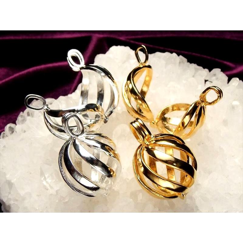 入れ替え可能 スパイラルケージ型 ストーン入れ替えペンダントトップ ケージ型 約14mmまでの天然石が入ります pe-s パワーストーン 天然石 | ブランド登録なし | 04