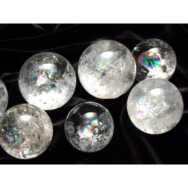 天然虹入り 水晶 丸玉 直径34mm-36mm すべての浄化と純粋さの象徴 お守りにも レインボークォーツ丸玉 ブラジル産 ma-s パワーストーン | 開運 | 04
