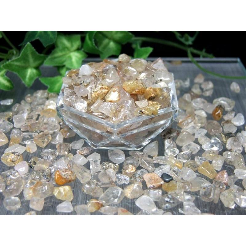 先着100kg分 小粒 ゴールドルチル 針入り 水晶さざれ 粒サイズの約4mm-10mm 200g 金運 勝負運 限定 ルチルクォーツサザレ ブラジル産 レジン用 さざれ sa-s | ブランド登録なし | 02