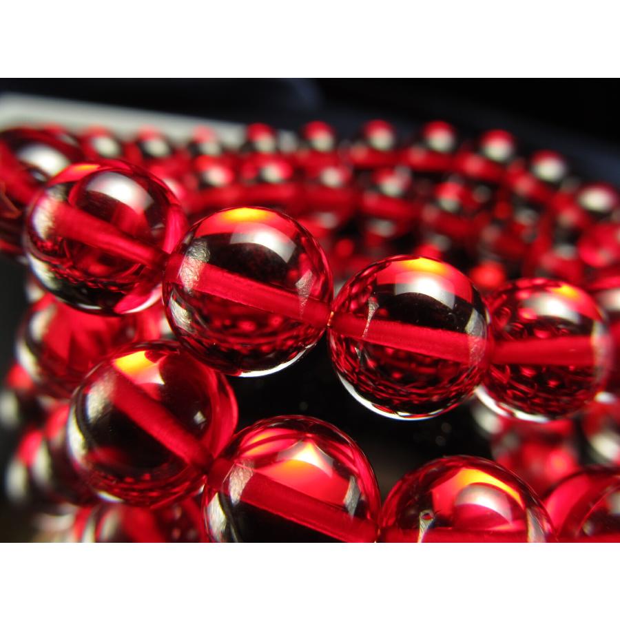 5A ルビーレッドアンバー ブレスレット 4.5mm-5mm×43珠前後 発色美しいリトアニアアンバー 希少入荷 極上透明 動画あり 天然琥珀 バルト海産 bl-p | ブランド登録なし
