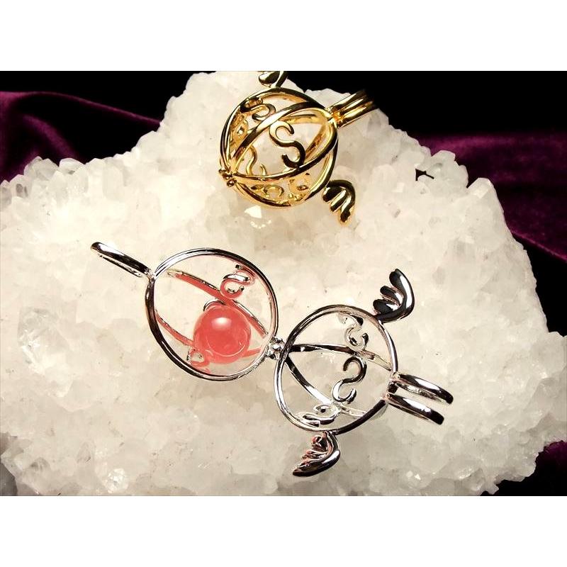 入れ替え可能 天使の羽付 ストーン入れ替えペンダントトップ ケージ型 約16mmまでの天然石が入ります pe-s パワーストーン 天然石 | ブランド登録なし | 01