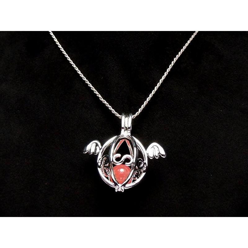 入れ替え可能 天使の羽付 ストーン入れ替えペンダントトップ ケージ型 約16mmまでの天然石が入ります pe-s パワーストーン 天然石 | ブランド登録なし | 04