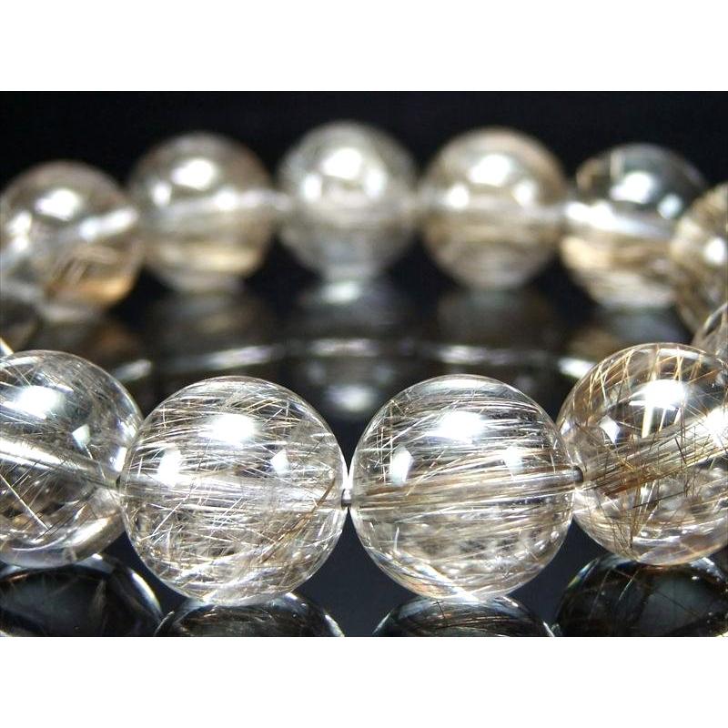 超透明水晶 過去最高品質 S級 シルバー ルチルクォーツ ブレスレット 14mm-14.5mm×15珠 煌き抜群 シルバー針 ビジネスのお守りに 1点もの ブラジル産 bl-p-g | ブランド登録なし | 01