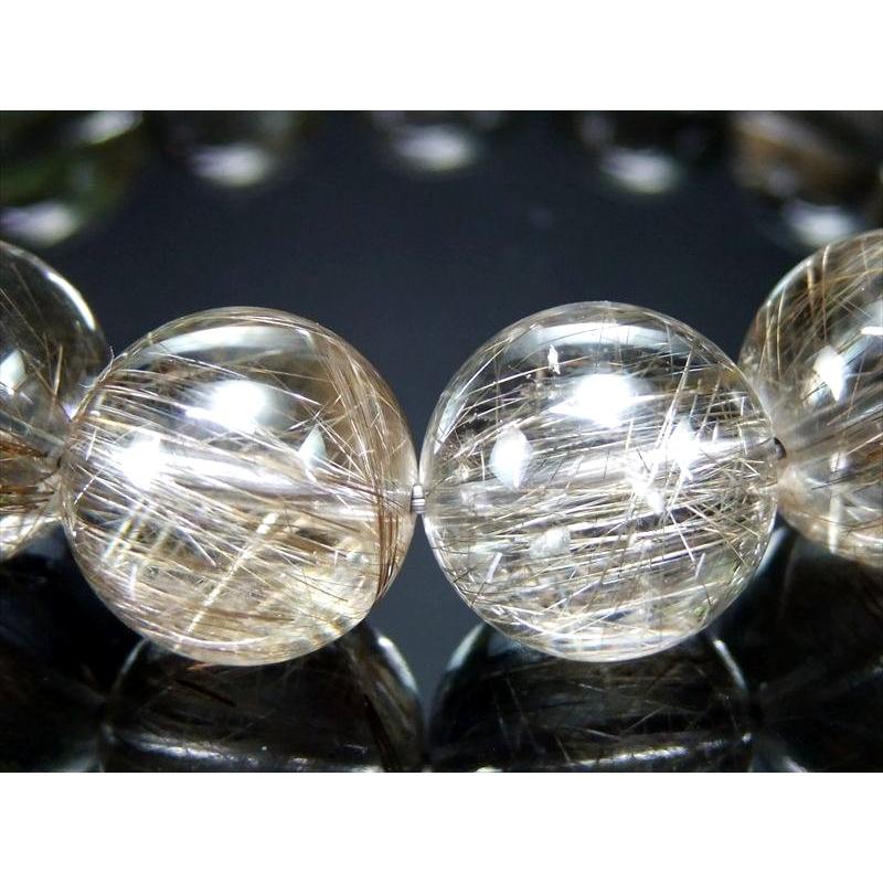 超透明水晶 過去最高品質 S級 シルバー ルチルクォーツ ブレスレット 14mm-14.5mm×15珠 煌き抜群 シルバー針 ビジネスのお守りに 1点もの ブラジル産 bl-p-g | ブランド登録なし | 04