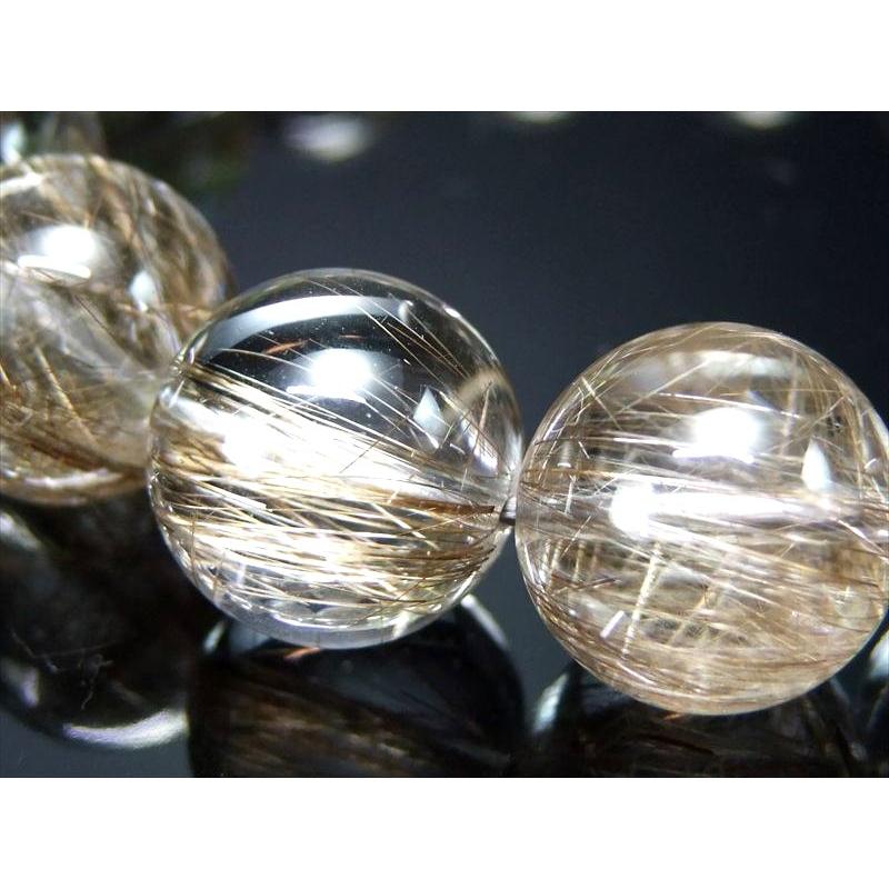 超透明水晶 過去最高品質 S級 シルバー ルチルクォーツ ブレスレット 14mm-14.5mm×15珠 煌き抜群 シルバー針 ビジネスのお守りに 1点もの ブラジル産 bl-p-g | ブランド登録なし | 05