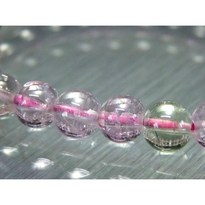 5A クンツァイト ブレスレット 7mm-7.5mm×26珠 きらりと目を引く