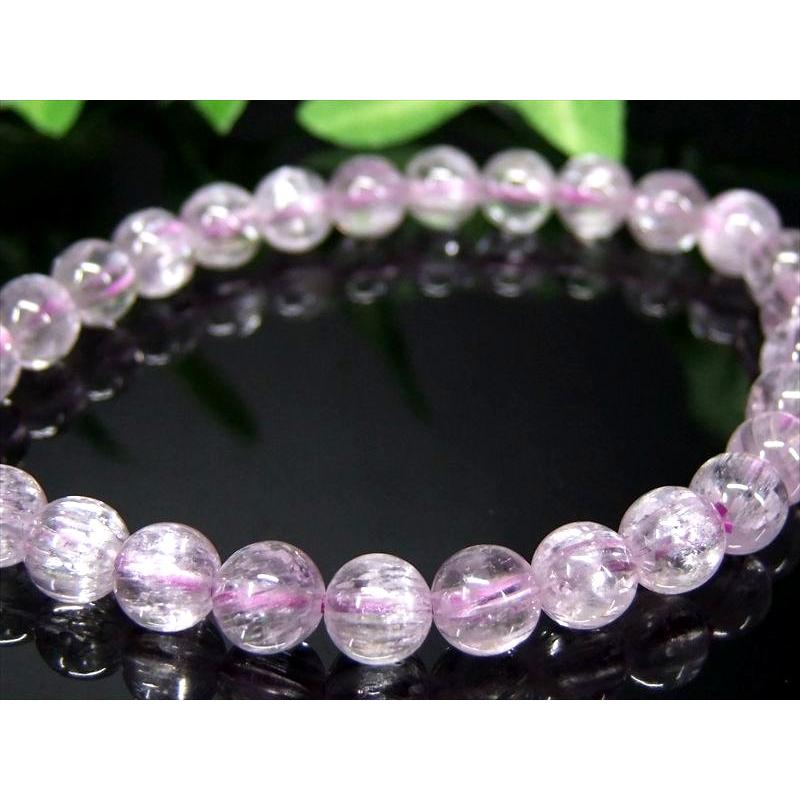 5A キャッツアイ クンツァイト ブレスレット 6.5mm-7mm×28珠 きらりと目を引くキャッツアイ効果 キラキラ反射 リチア輝石 一点物 ブラジル産 bl-p | ブランド登録なし | 06
