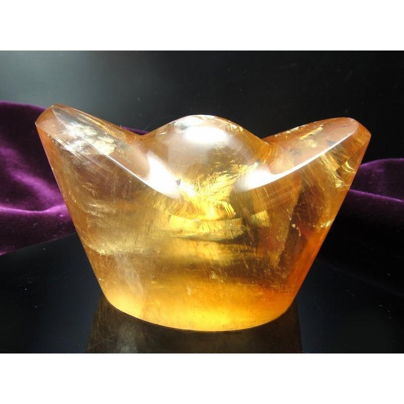 透明元宝置物 ゴールデンカルサイト100g-130g きらきら黄金色 極上超透明 繁栄 成功 希望を表す石 元宝(ゲンポウ 100-130グラムメキシコ産 パワーストーン | ブランド登録なし | 01