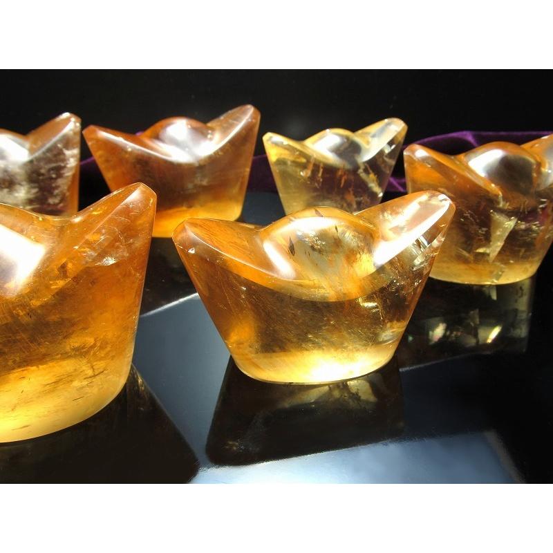 透明元宝置物 ゴールデンカルサイト100g-130g きらきら黄金色 極上超透明 繁栄 成功 希望を表す石 元宝(ゲンポウ 100-130グラムメキシコ産 パワーストーン | ブランド登録なし | 03