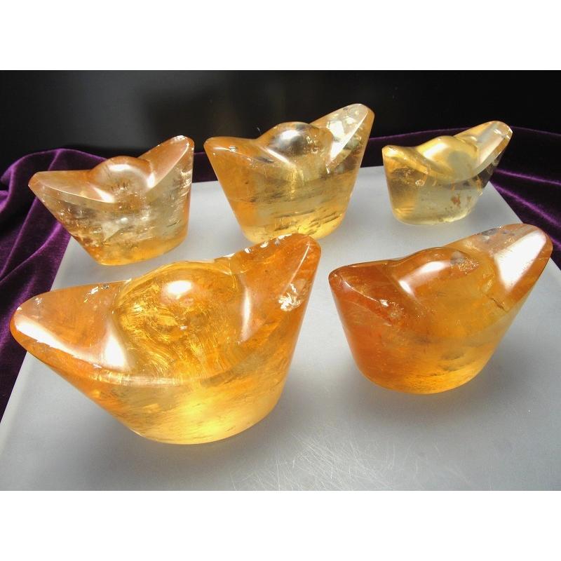 透明元宝置物 ゴールデンカルサイト100g-130g きらきら黄金色 極上超透明 繁栄 成功 希望を表す石 元宝(ゲンポウ 100-130グラムメキシコ産 パワーストーン | ブランド登録なし | 04