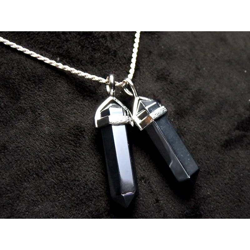 テラヘルツ鉱石 六角 ダブルポイント 双剣 ペンダントトップ 縦約31mm 1個売り カットの美しい六角柱 つやつや光沢 話題の 高純度 テラヘルツ 鉱石 2026年 | ブランド登録なし