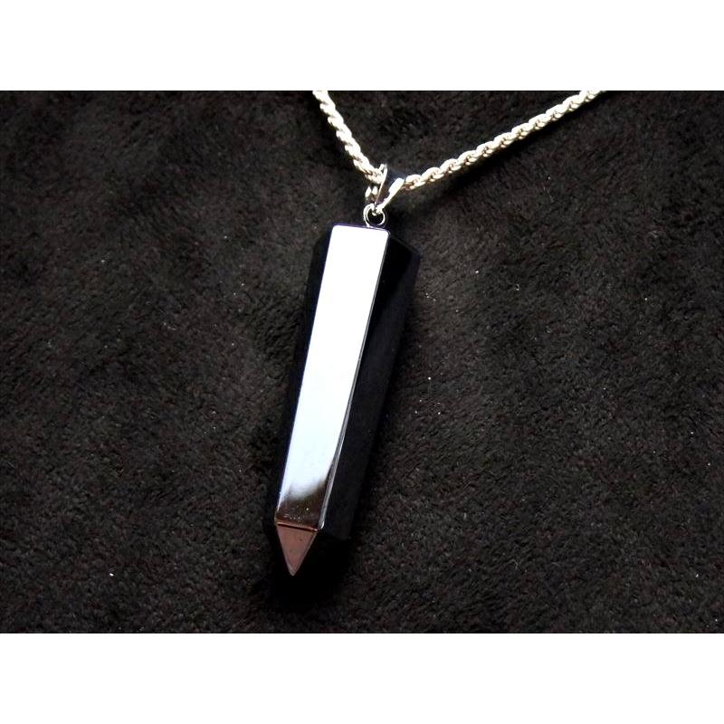 テラヘルツ鉱石 六角ポイント ペンダントトップ 縦約32-40mm前後 1個売り シンプル カットの美しい六角柱 つやつや光沢 話題の 高純度 テラヘルツ 鉱石 | ブランド登録なし | 02