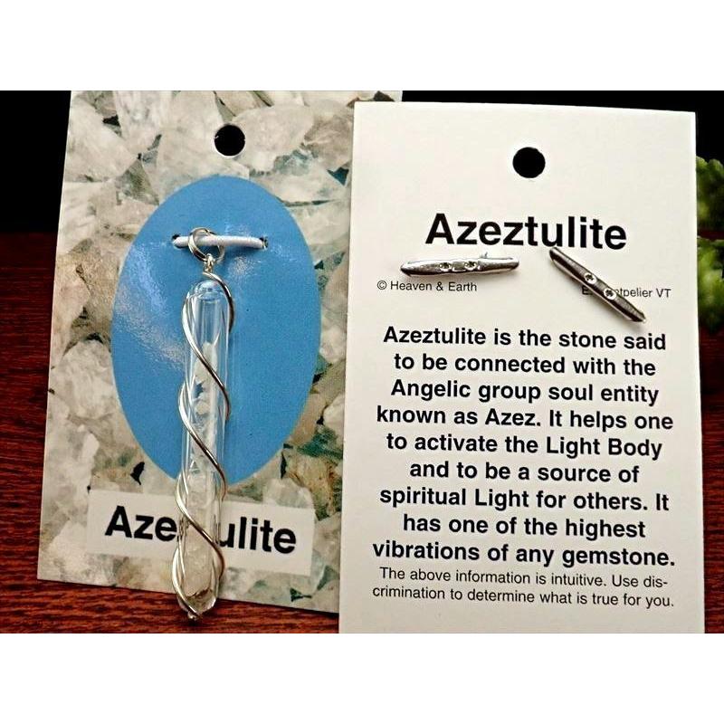 正規品 H&E社 アゼツライト グラスチューブペンダントトップ 縦約55ミリ Azeztulite Heaven&Earth パワーストーン | ブランド登録なし