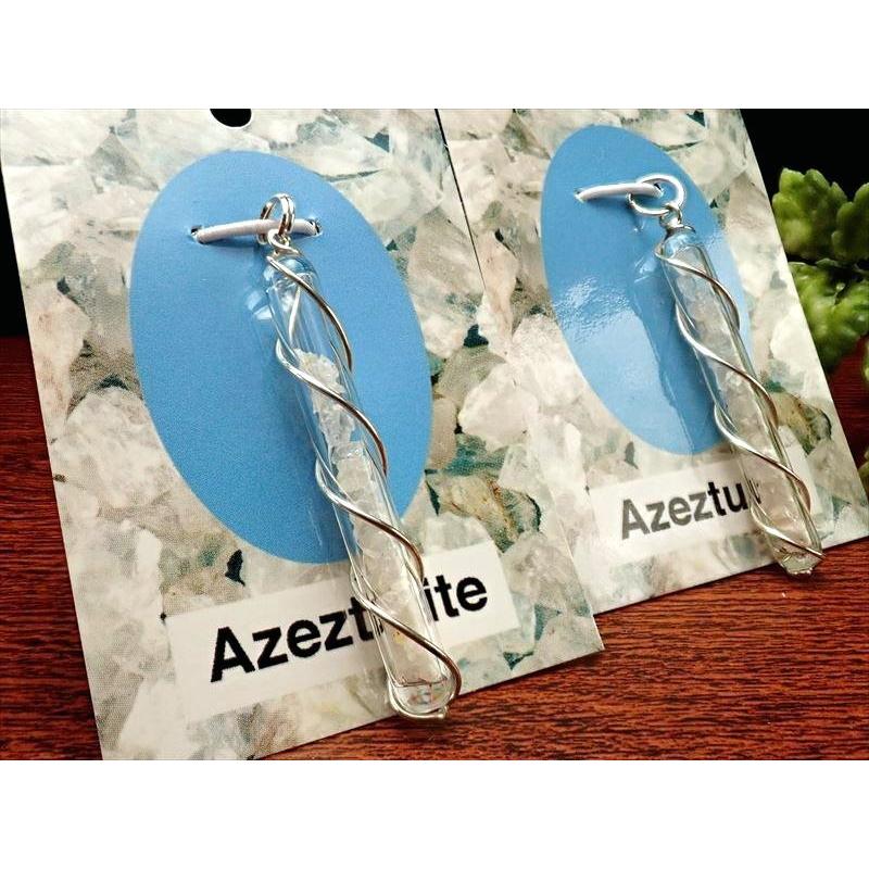 正規品 H&E社 アゼツライト グラスチューブペンダントトップ 縦約55ミリ Azeztulite Heaven&Earth パワーストーン | ブランド登録なし | 02