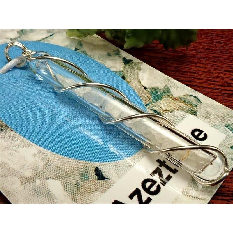 正規品 H&E社 アゼツライト グラスチューブペンダントトップ 縦約55ミリ Azeztulite Heaven&Earth パワーストーン | ブランド登録なし | 03