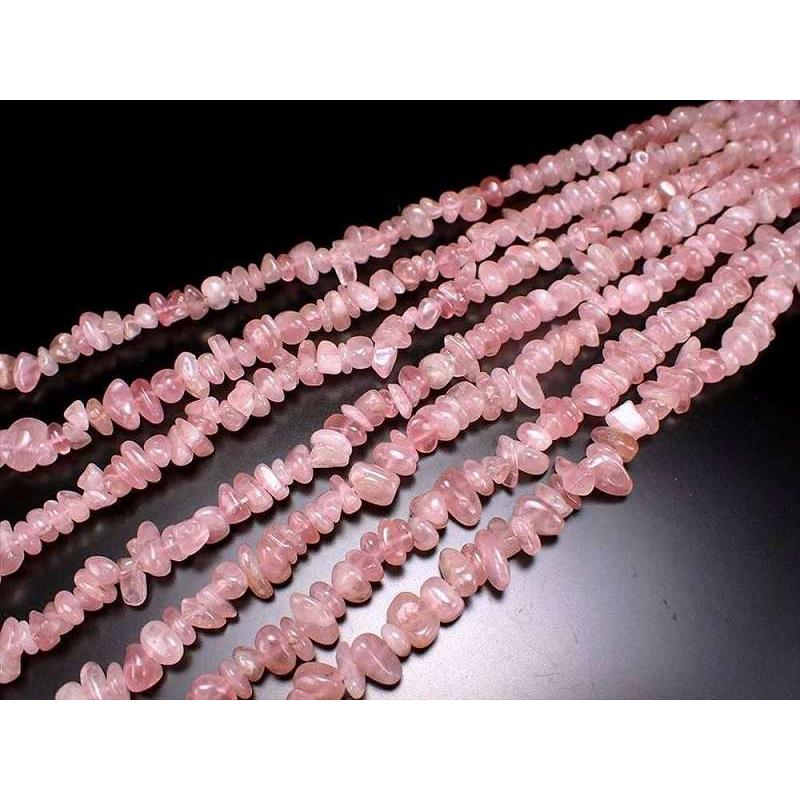 ディープローズクォーツ さざれ 連 約5mm-11mm 一連 約38-40cm 女性に 