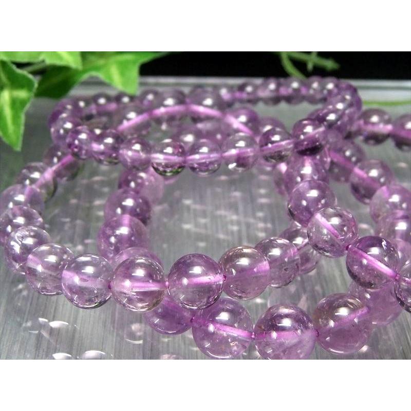 ブレスレット ラベンダーアメジスト AA アメジストエレスチャル 9mm-9.5mm×21珠前後 透明感のあるラベンダーカラー 天使からのギフト ブラジル産 bl-p | ブランド登録なし | 08