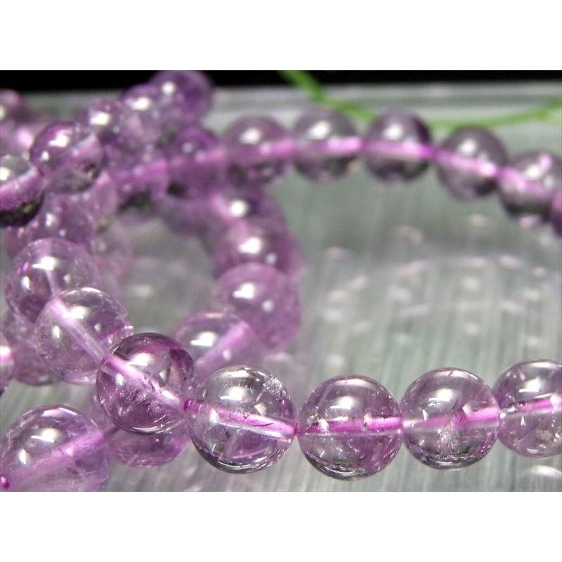 ブレスレット ラベンダーアメジスト AA アメジストエレスチャル 9mm-9.5mm×21珠前後 透明感のあるラベンダーカラー 天使からのギフト ブラジル産 bl-p | ブランド登録なし | 09