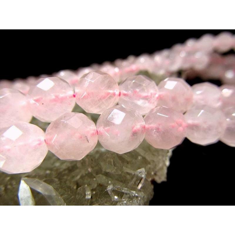 激安宣言 64面カット 約12mm珠 ローズクォーツ 紅水晶 一連 約37-39cm カット ブラジル産 geki rn-s パワーストーン 天然石 | ブランド登録なし | 01
