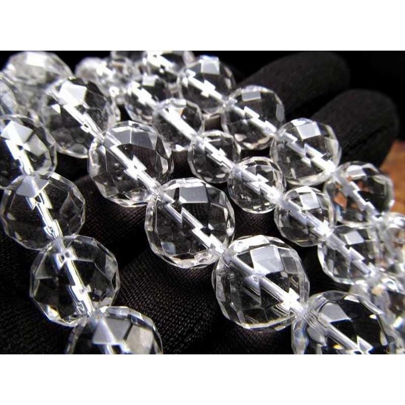 激安宣言 64面カット 約10mm珠 天然水晶 クリスタル 一連 約38-40cm ブラジル産 geki rn-s パワーストーン 天然石 | ブランド登録なし | 02