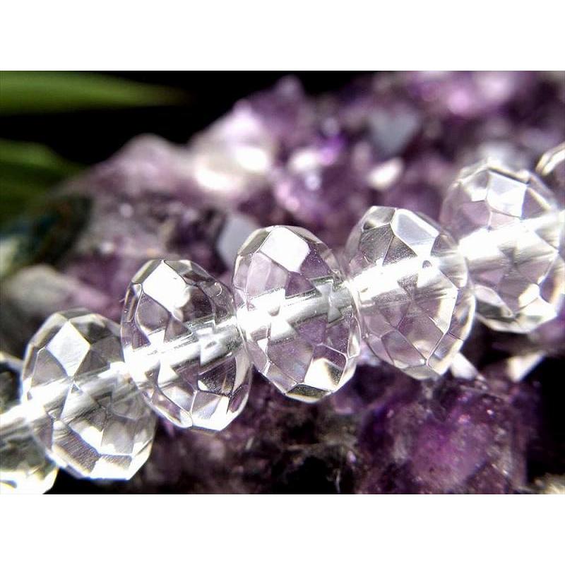 激安宣言 繊細カット 約7.5mm-8mm 天然水晶ボタンカット クリスタル 一連 約37-39cm ロンデル 厚めの繊細カット入りソロバン型ボタン ブラジル産 geki rn-s | ブランド登録なし | 01