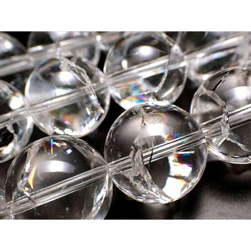 AAA 10mm-10.5mm珠 アイリスクォーツ(天然虹クラック水晶) 一連約38 