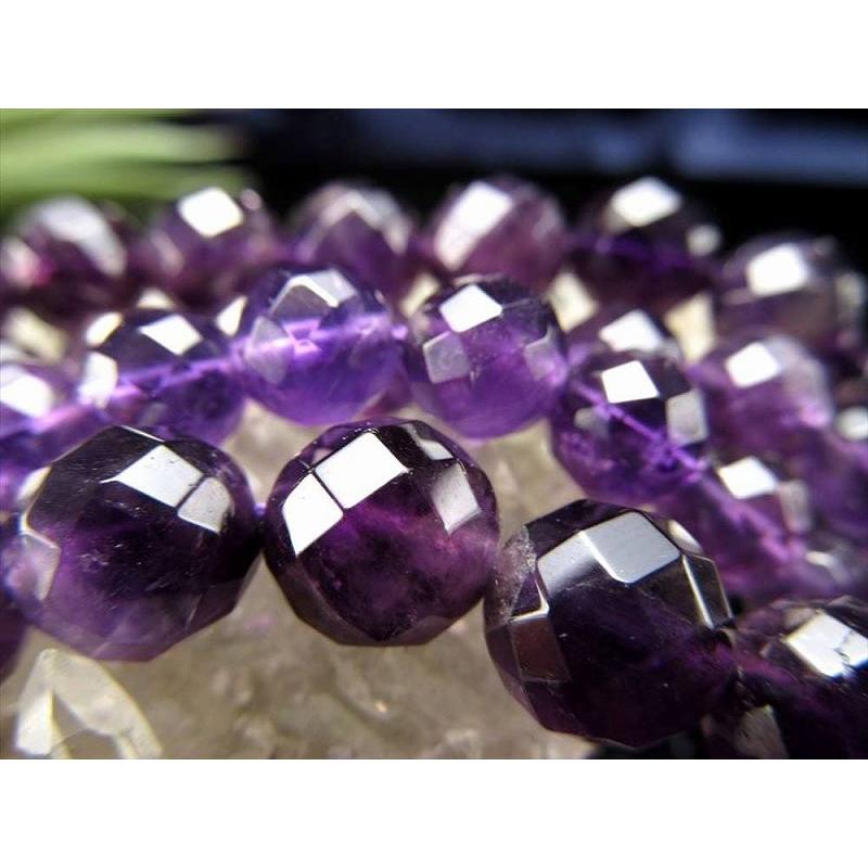 激安宣言 約6mm珠 64面カット アメジスト 一連 約37-39cm 一連破格 紫水晶 極上 天然石 ビーズ パワーストーン ブラジル産 geki rn-s パワーストーン 天然石 | ブランド登録なし | 04