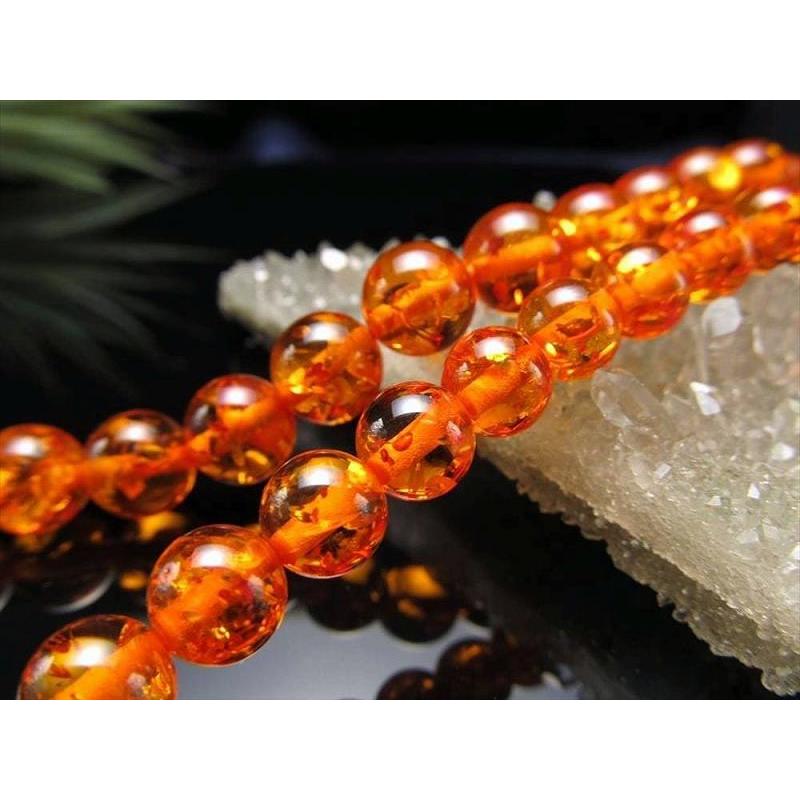 激安宣言 約8mm珠 アンバー 人工 一連 約37-39cm 極上 人工石 ビーズ パワーストーン geki rn-s パワーストーン 天然石 | ブランド登録なし | 04