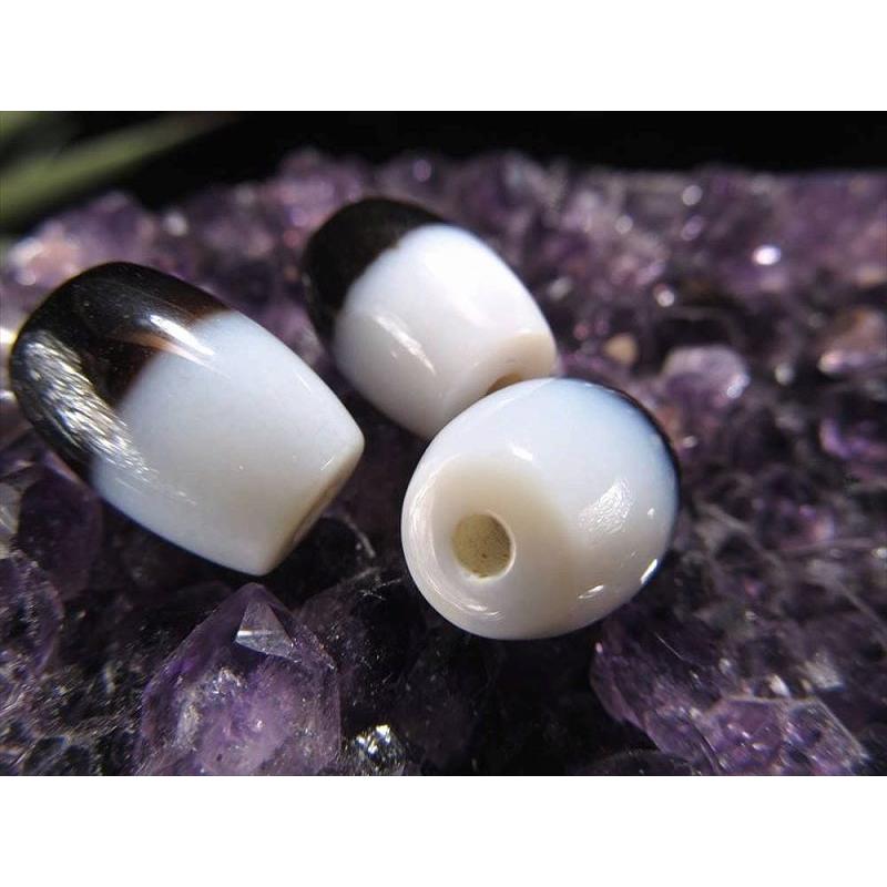 小天珠 A至純天珠 黒白天珠 くろしろてんじゅ サイズ：約14mm-16mm 1個