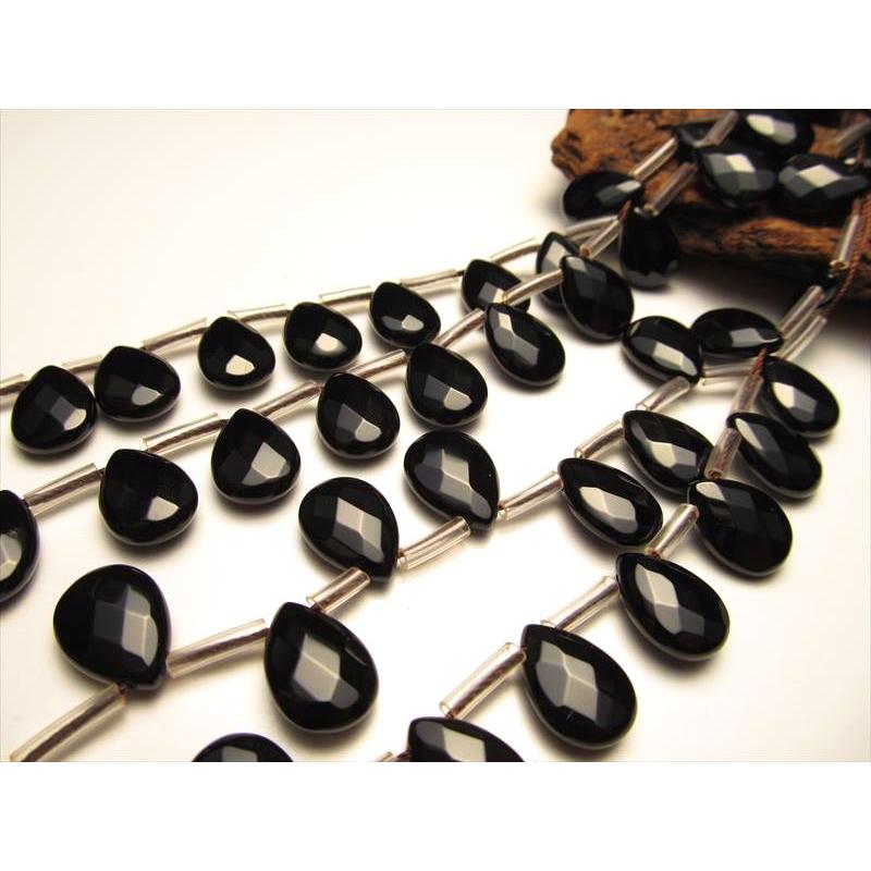 オニキス ペアシェイプカット型 縦約14mm-14.5mm 横約10mm-10.5mm 一連 約29珠 ブラジル産 rn-p パワーストーン 天然石 | ブランド登録なし | 02
