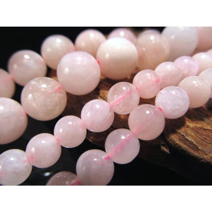 A+ 6mm珠 モルガナイト 一連 約38cm-40cm ミルキー淡いピンク&オレンジ
