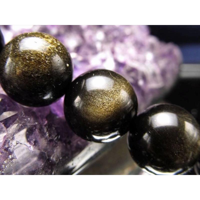 激安宣言 3A 全珠シラー ゴールデンシャインオブシディアン 一連 約8mm珠 約37-39cm 黒曜石 geki メキシコ産 rn-s パワーストーン 天然石 | ブランド登録なし | 01