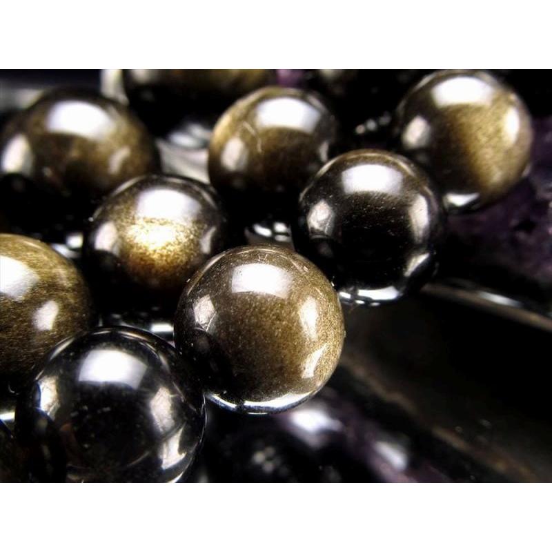 激安宣言 3A 全珠シラー ゴールデンシャインオブシディアン 一連 約8mm珠 約37-39cm 黒曜石 geki メキシコ産 rn-s パワーストーン 天然石 | ブランド登録なし | 04