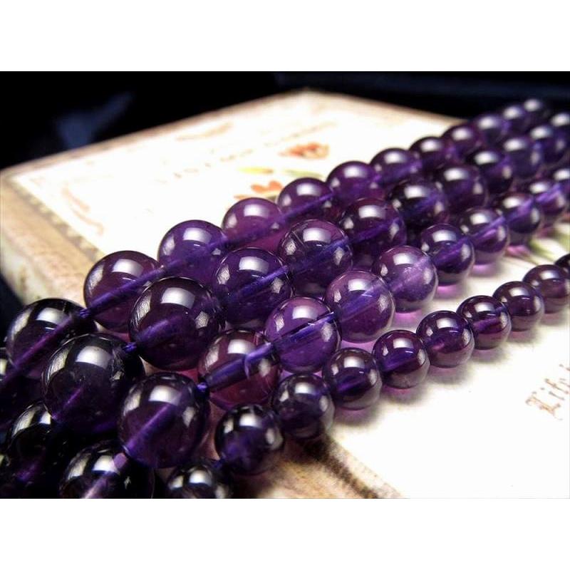3A 8mm珠 透明アメジスト 一連 約38cm-40cm 天然石 ビーズ パワーストーン ブラジル産 rn-p パワーストーン 天然石 | ブランド登録なし | 03