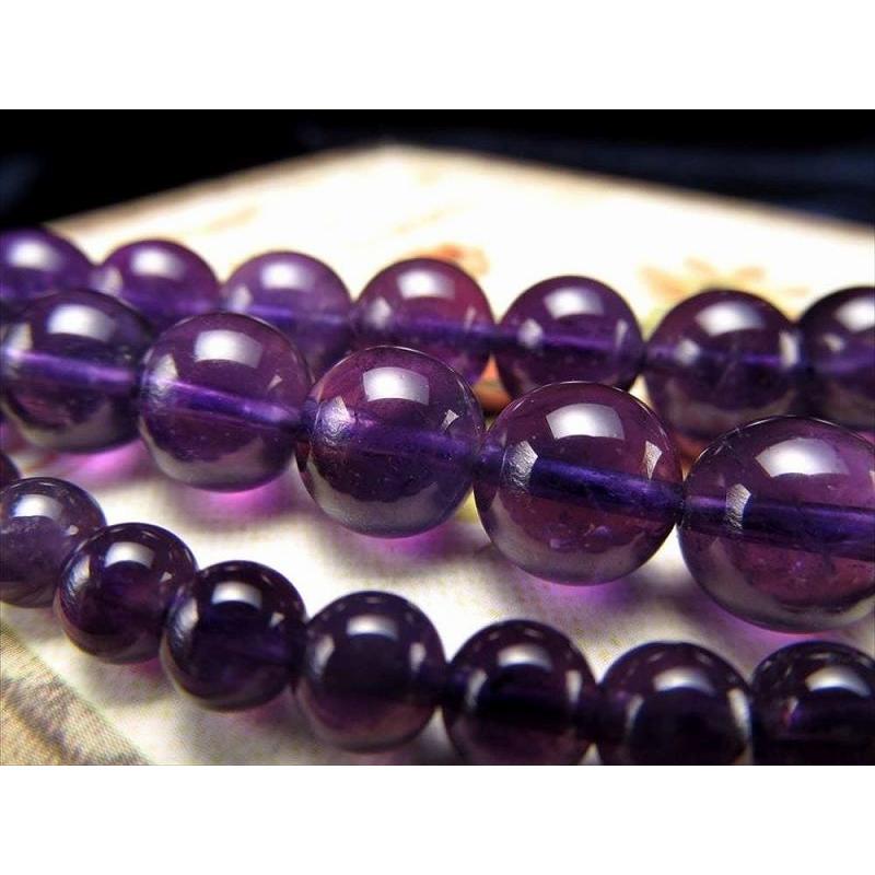 3A 10mm珠 透明アメジスト 一連 約38cm-40cm 天然石 ビーズ パワーストーン ブラジル産 rn-p | ブランド登録なし | 01