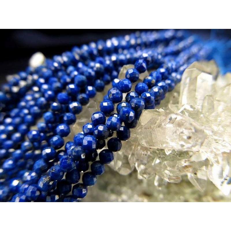 4A 2mm-2.5mm珠 ラピスラズリ 極小サイズカット 一連 約37-39cm 穴径約0.4mm アフガニスタン産 rn-s パワーストーン 天然石 | ブランド登録なし | 02