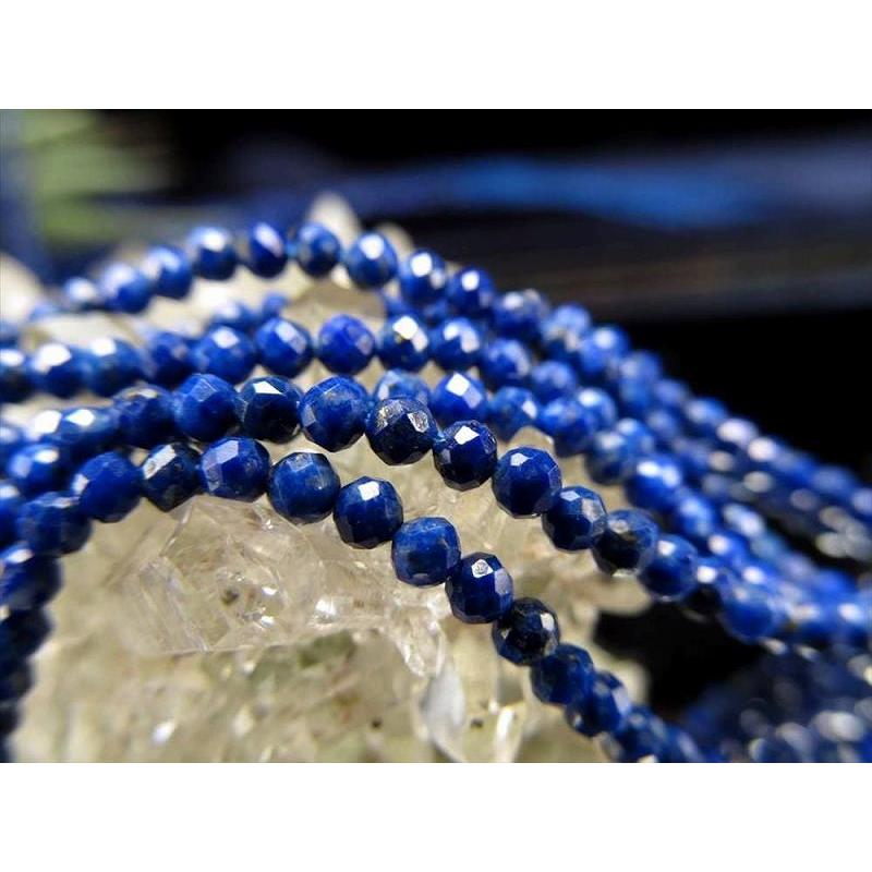 4A 2mm-2.5mm珠 ラピスラズリ 極小サイズカット 一連 約37-39cm 穴径約0.4mm アフガニスタン産 rn-s パワーストーン 天然石 | ブランド登録なし | 03