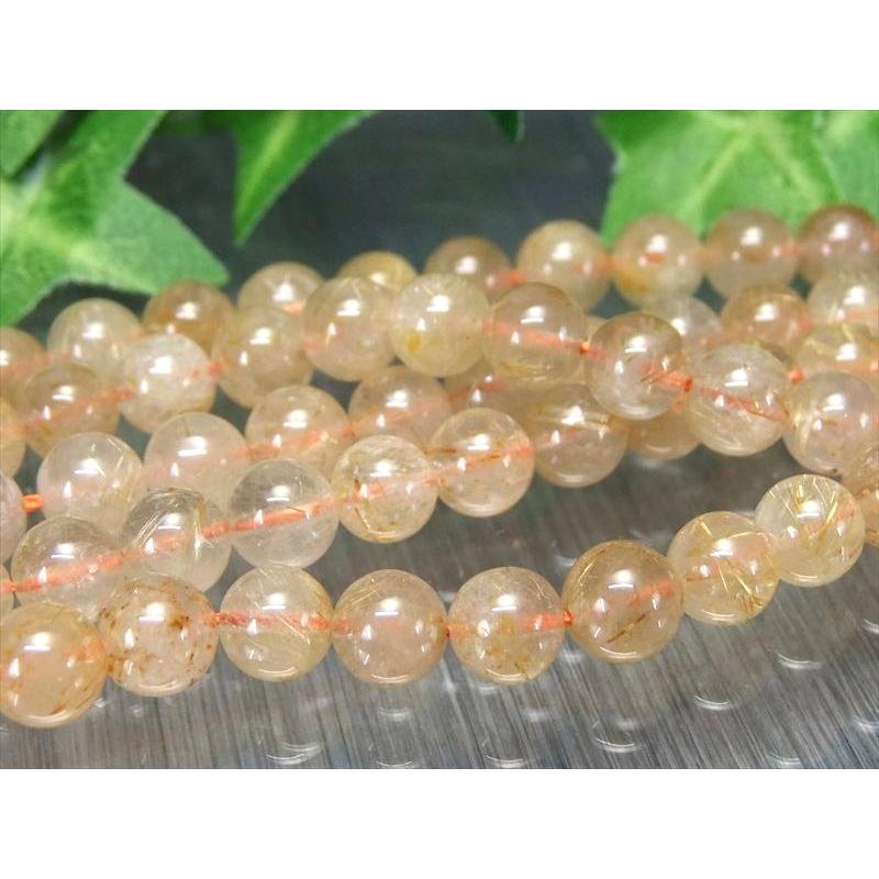 緊急入荷 約6.5mm-7mm珠 ゴールドルチルクォーツ 一連 約38-40cm しっかり金針 金運アップに 針入り水晶 ブラジル産 rn-p パワーストーン 天然石 | ブランド登録なし | 02