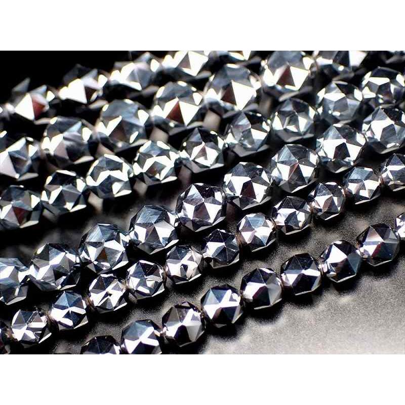 テラヘルツ鉱石 スターカットビーズ 約5mm-6mm珠 一連 約38-40cm 極上スターカット 話題の 高純度 テラヘルツ 鉱石 2026年 検査機関にて検査済み 本物保証 | ブランド登録なし | 02