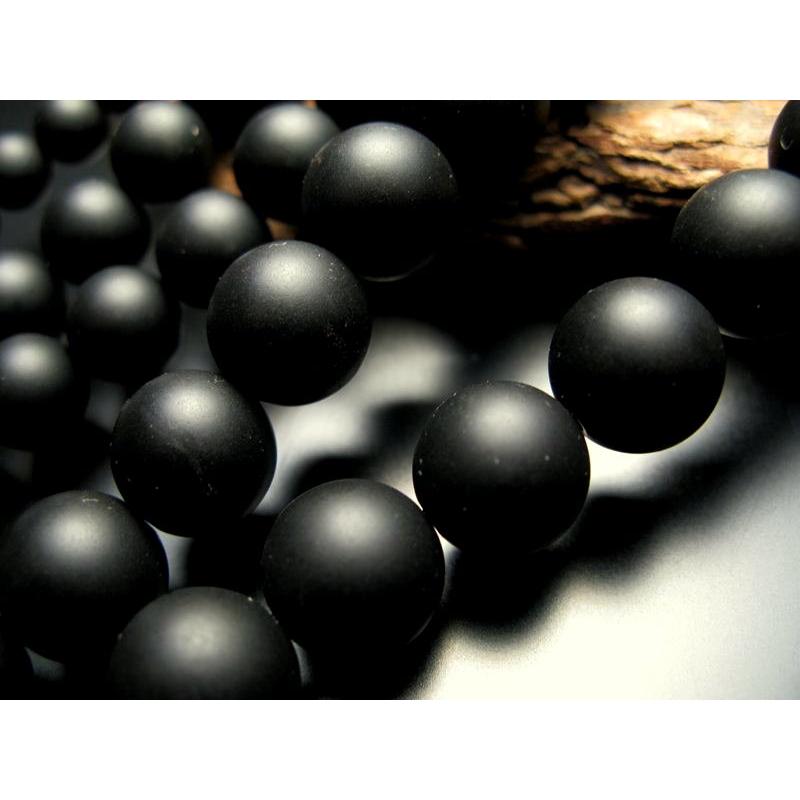激安宣言 つや消しマット 一連破格 約8mm珠 ブラックオニキス つや消しブラック 約37-39cm 極上 天然石 ビーズ パワーストーン 黒瑪瑙 ブラジル産 geki rn-s | ブランド登録なし | 03