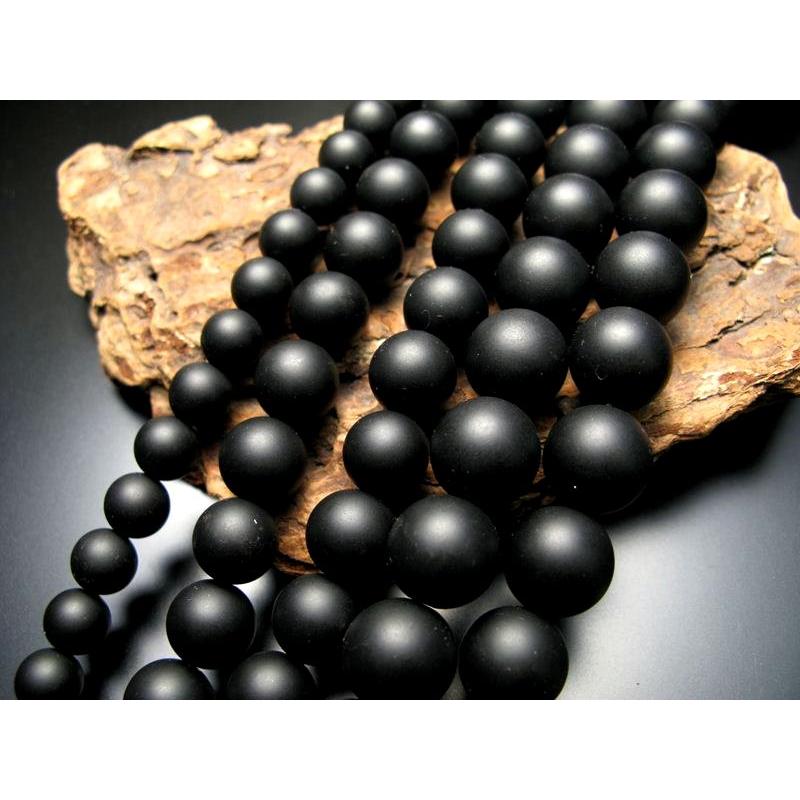 激安宣言 つや消しマット 一連破格 約12mm珠 ブラックオニキス つや消しブラック 約37-39cm 極上 天然石 ビ-ズ パワーストーン 黒瑪瑙 ブラジル産 geki rn-s | ブランド登録なし | 01