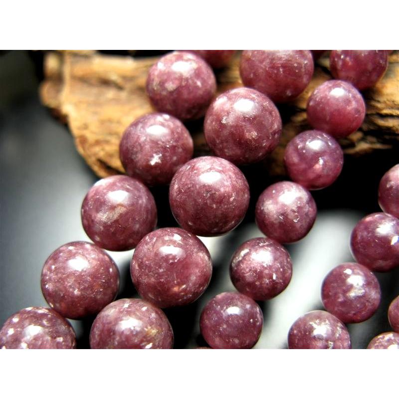 激安宣言 AA 約12mm珠 レピドライト リシア雲母 一連 約37-39cm ブラジル産 geki rn-s パワーストーン 天然石 | ブランド登録なし | 01