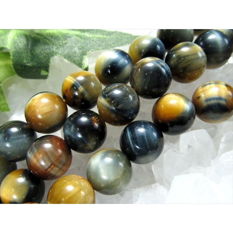 激安宣言 AAA 約6mm珠 極上ツートンタイガーアイ イエロー&ブルー 一連 約37-39cm 極上 天然石 ビーズ パワーストーン 南アフリカ産 geki rn-s | ブランド登録なし | 01
