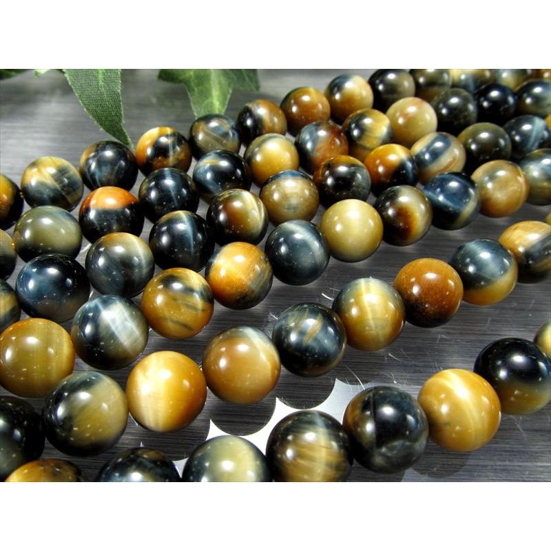激安宣言 AAA 約6mm珠 極上ツートンタイガーアイ イエロー&ブルー 一連 約37-39cm 極上 天然石 ビーズ パワーストーン 南アフリカ産 geki rn-s | ブランド登録なし | 04