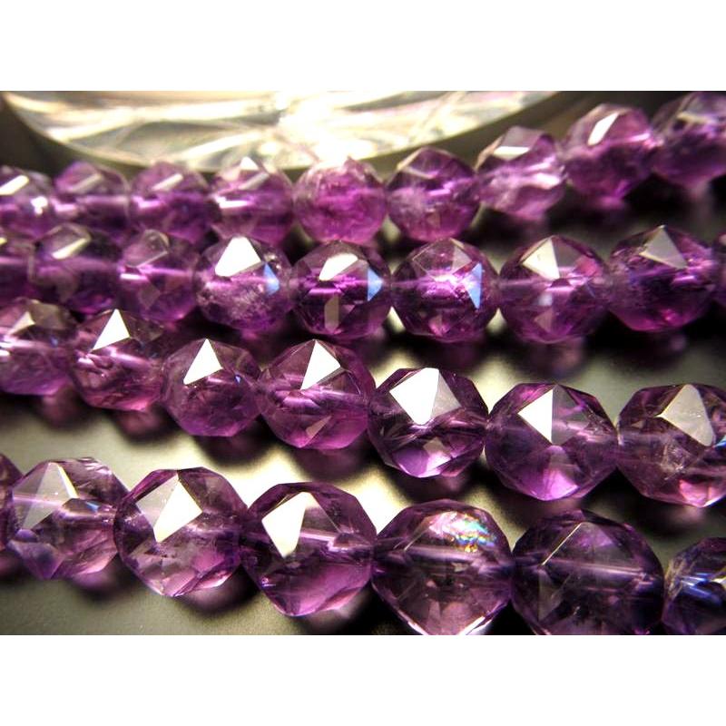 最高級 7-8mm珠 アメジスト スターカット 一連 約38-40cm 天然アメジスト 極上 天然石 ビーズ パワーストーン ブラジル産 rn-p | ブランド登録なし | 02